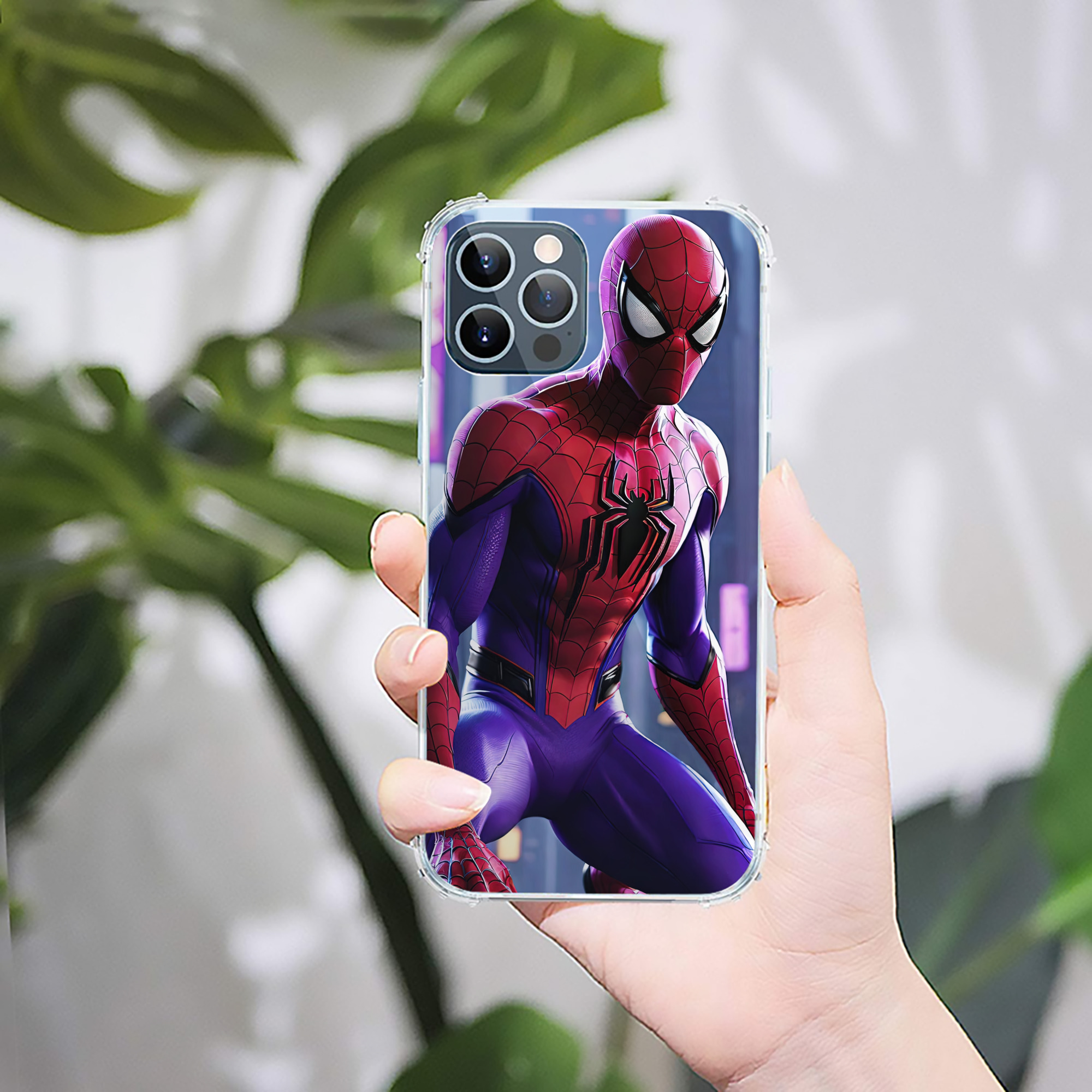 （画像用） Spider Man スパイダーマン 【iPhone 12シリーズ対応】透明スマホケース（クリアソフトケース）